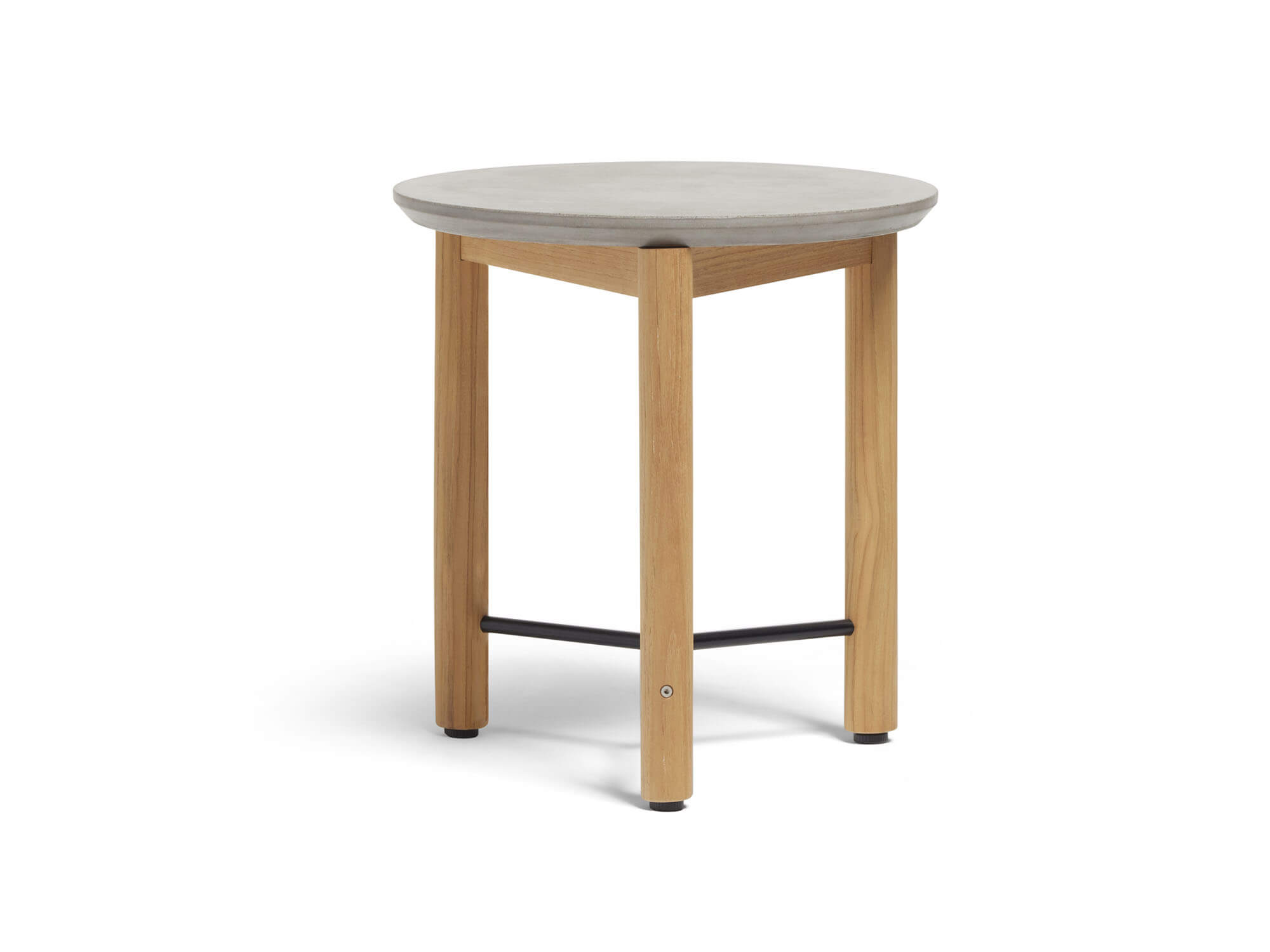 Front view of concrete outdoor side table